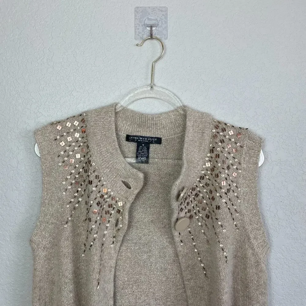 PINE NEEDLES Silk Sweater Vest Size M - Picture 5 of 6